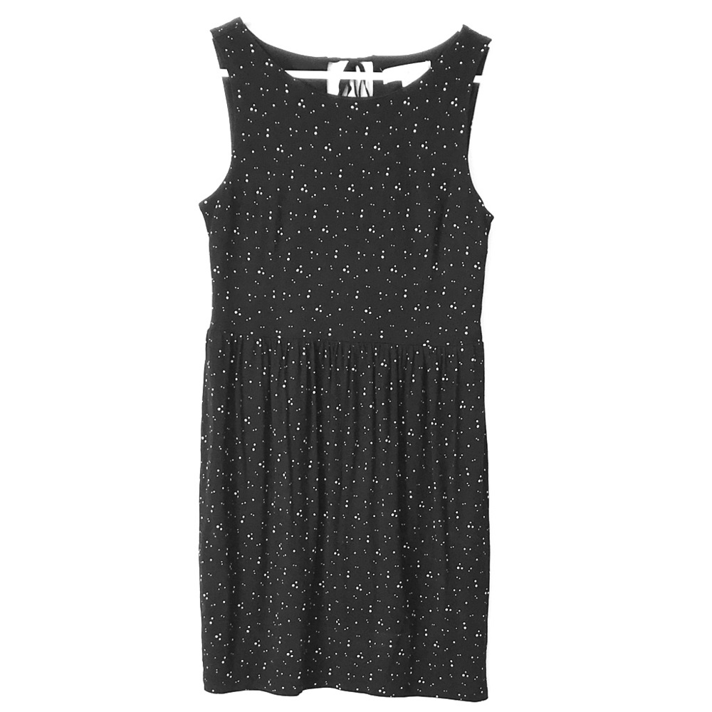 Ann Taylor LOFT dress, black with dots, size Small